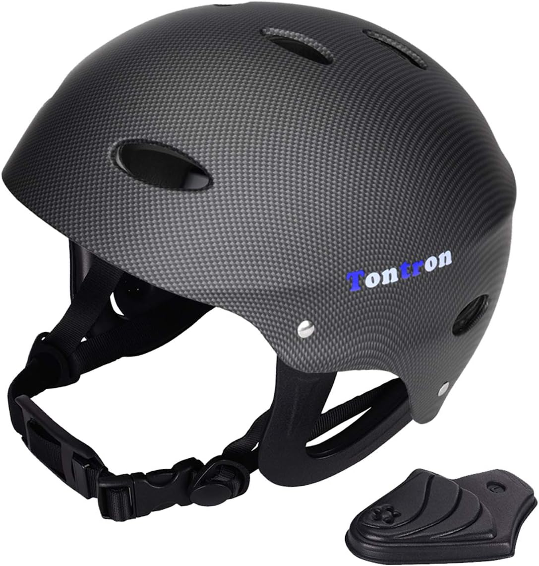 Tontron Adult Whitewater Kayaking Canoeing Watersports Helmet with Magnetic Buckle image number 6