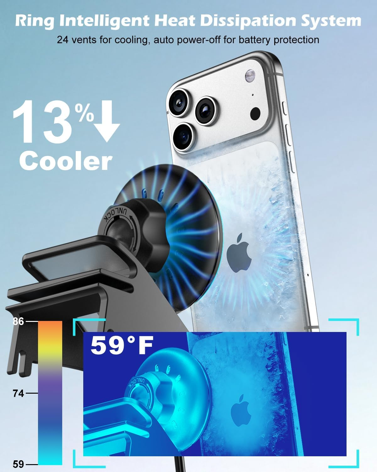 Cloudvalley Magnetic Qi2 15W Wireless Charger Phone Mount for Tesla Model 3 Highland Model Y Juniper, Strong Grip, 360&deg; Adjustable, Dashboard Car Charger Holder 2025, Design for Iphone Magsafe 17-12 image number 1