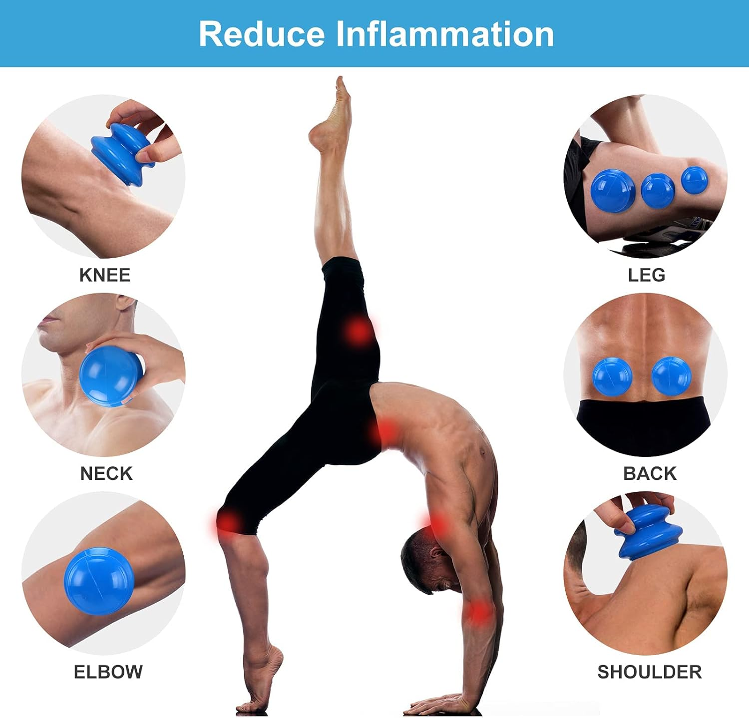 Silicone Cupping Therapy Set,Professional Studio and Home Cupping Set,Silicone Vacuum Suction Cellulite Cupping for Muscle and Joint Pain Cellulite Myofascial Massage & More(4 Sizes) image number 6