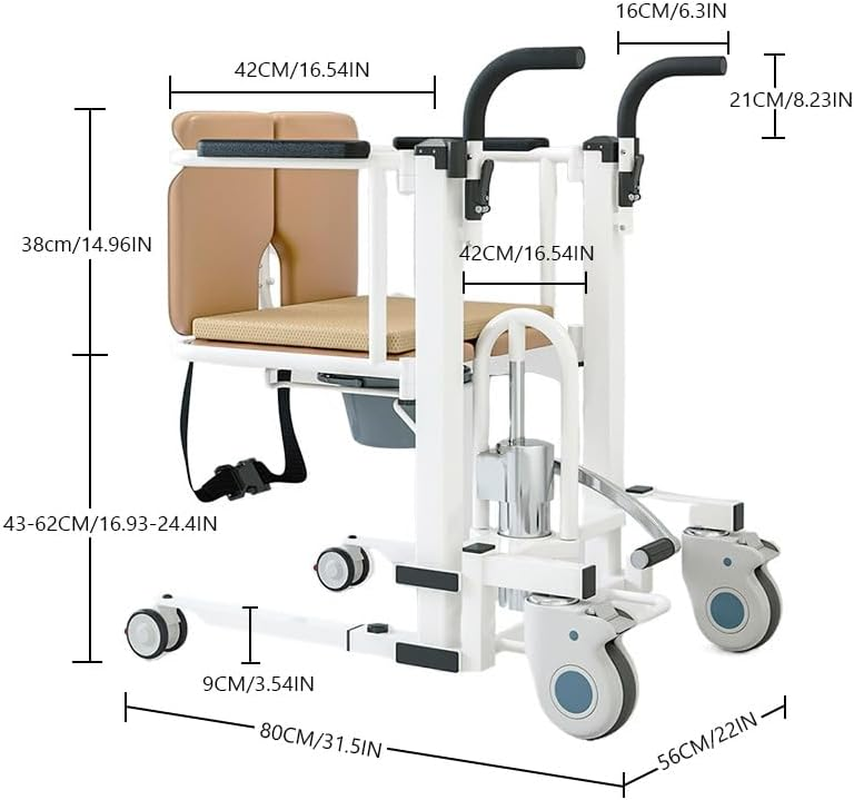 Artudatech Shower Patient Lift Patient Chair Hydraulic Transferred Lift W/180&deg;Split Seat and Table image number 4