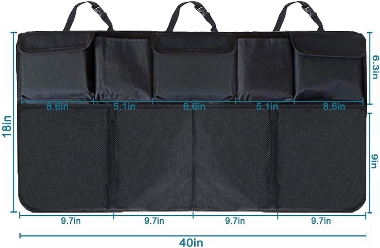Trunk Organizer for Car, Large Capacity Car Organizers and Storage with 9 Pockets, Waterproof Backseat Hanging Organizer for SUV, Truck, MPV, Car Interior Accessories for Men and Women - Car Trunk Organizer 8Bag image number 6