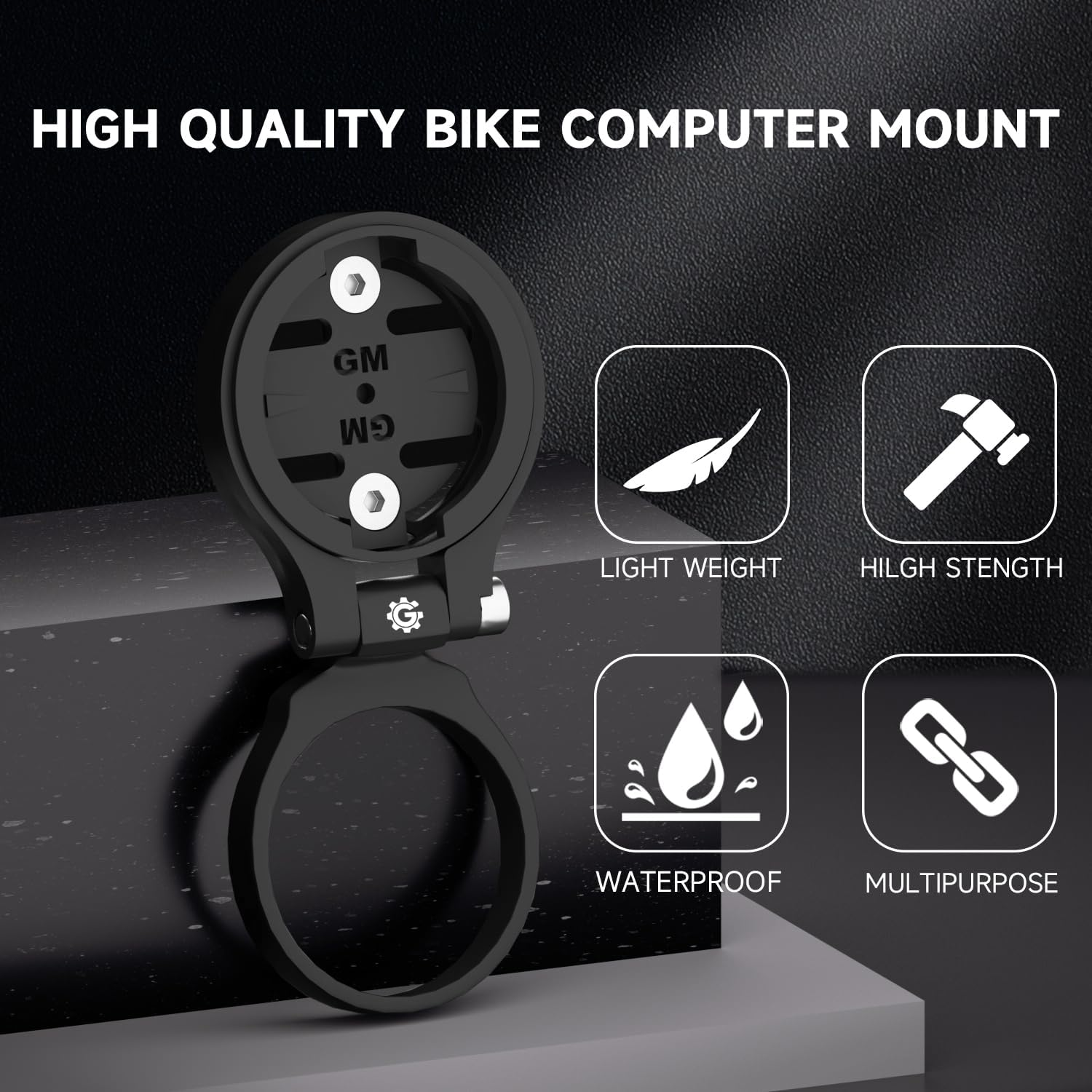 Bike Stem Computer Mount - Adjustable Out Front Mount for Garmin Edge 25 130 200 500 510 520 800 810 820 1000 1030, for Wahoo Elemnt Bolt Mini Bryton Rider Stages Dash Hammerhead Karoo Cateye image number 4