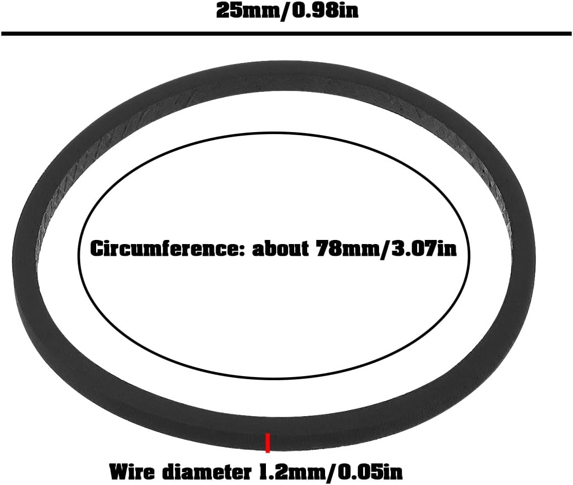 SING F LTD 10PCS Square Cassette Tape Machine Belt Diameter 25Mm Wire Diameter 1.2Mm Circumference 78Mm for Recorder Walkman Repeater DVD Drive image number 6