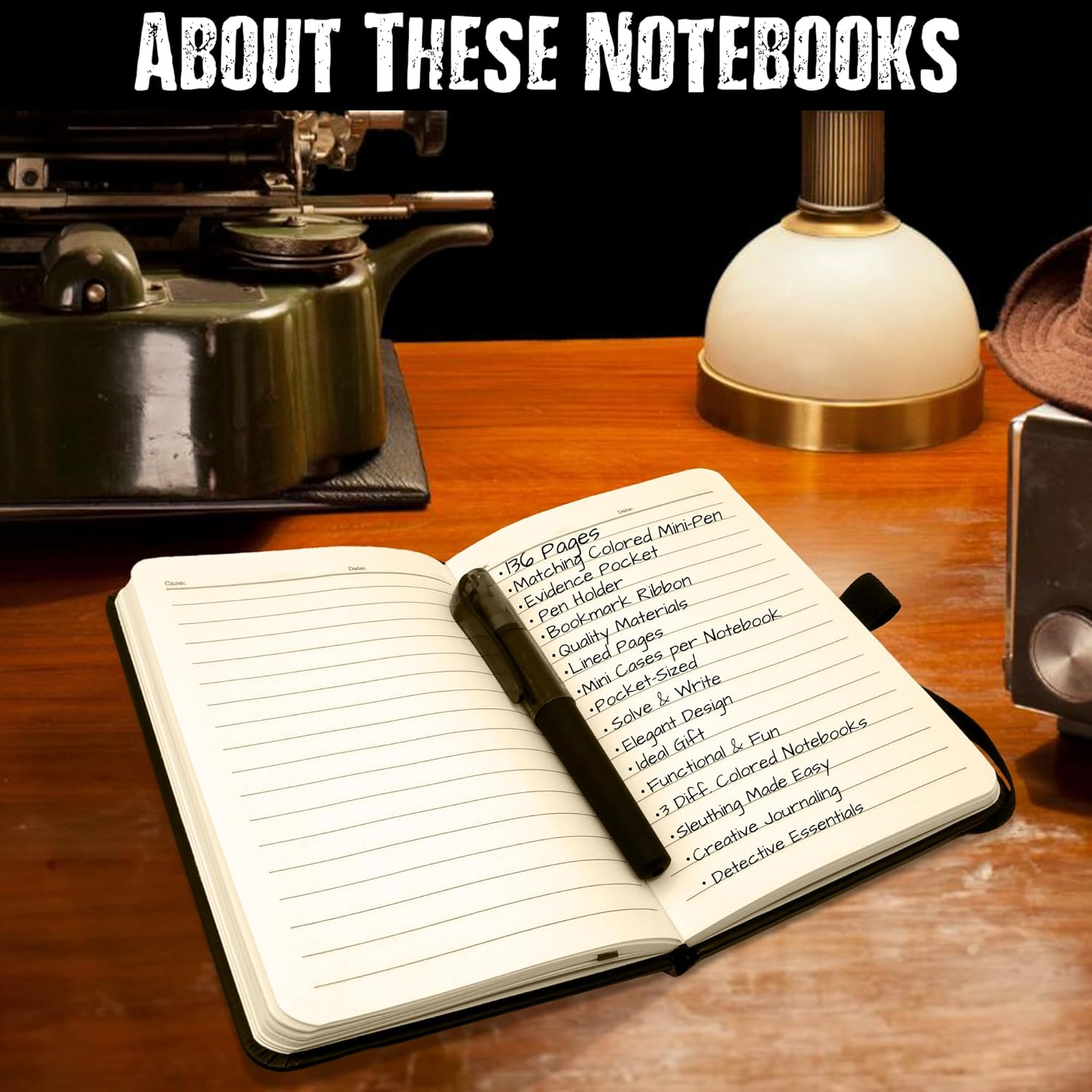 Unsolved Case Files Detective'S Notebook | 3 Pack of Pocket-Sized Blank Notebooks for Crime Fans | 3 to Solve - Black, Brown, Red Mini-Notebook | Portable Field Journal for Diary, Notes, Planner image number 5