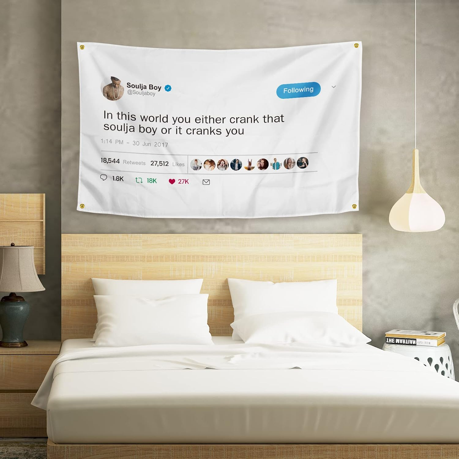 In This World You Either Crank That Soulja Boy Flag 3&times;5 Feet Funny Poster Banner Wall Outdoor Hanging Flag with 4 Brass Grommets for College Dorm Room Decor image number 4