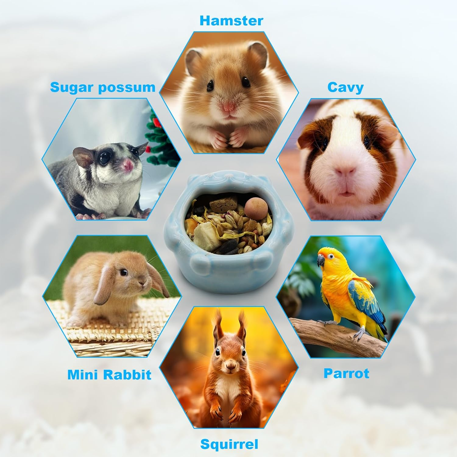 Luckyopt Small Ceramic Pet Hamster Bowl, Easy to Clean anti Flipping Small Animal Bowls, Hamster Food and Water Bowl for Golden Bears, Rabbits, Hedgehogs, Dutch Pigs, Parrots (Green) image number 1