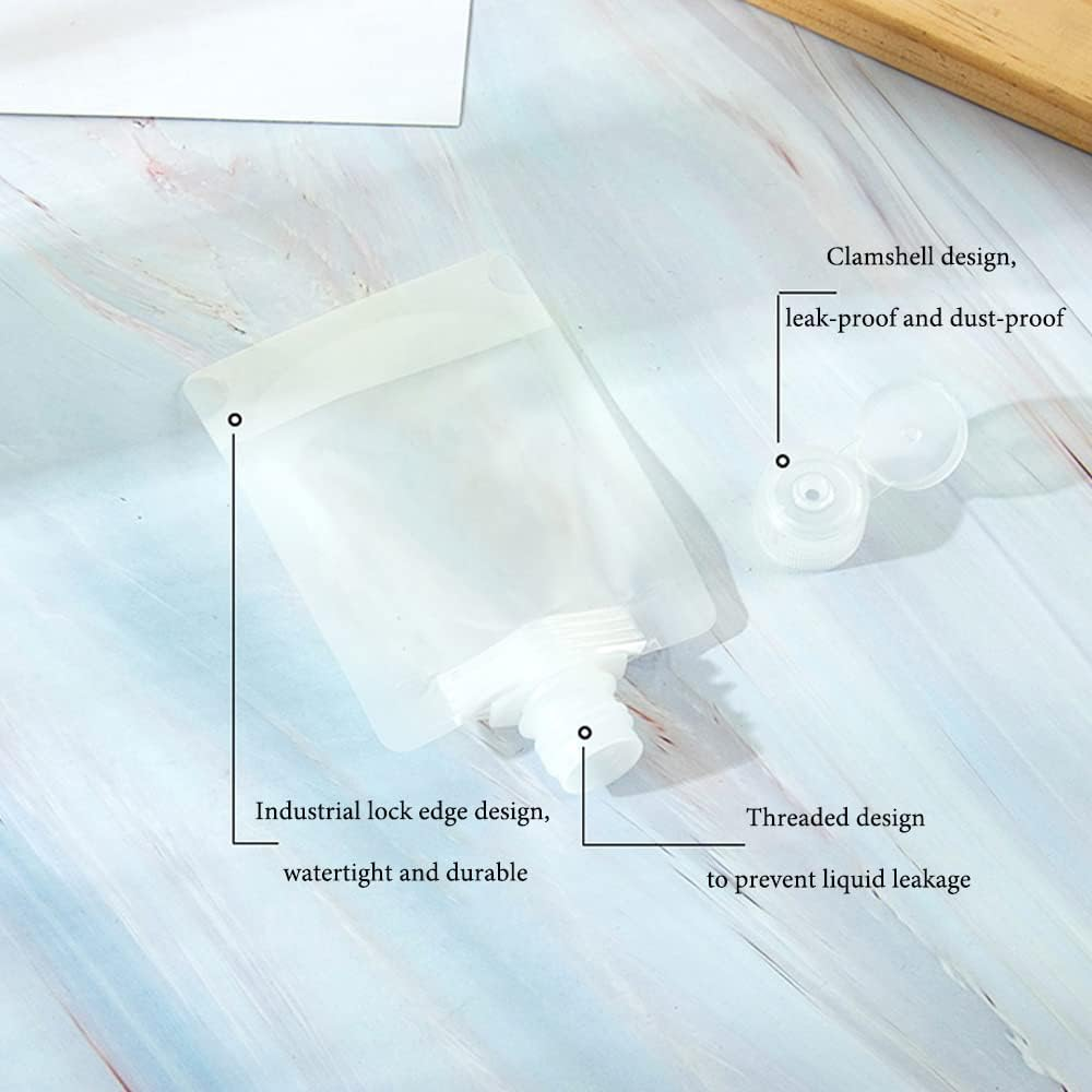 Travel Clamshell Refillable Empty Squeeze Pouches, Travel Bottles Empty Travel Squeeze Pouch, Pouch Packing Bags for Lotion/Shampoo/Face Cream/Hand Soap/Mask, 6Pcs - 9 Pieces image number 5