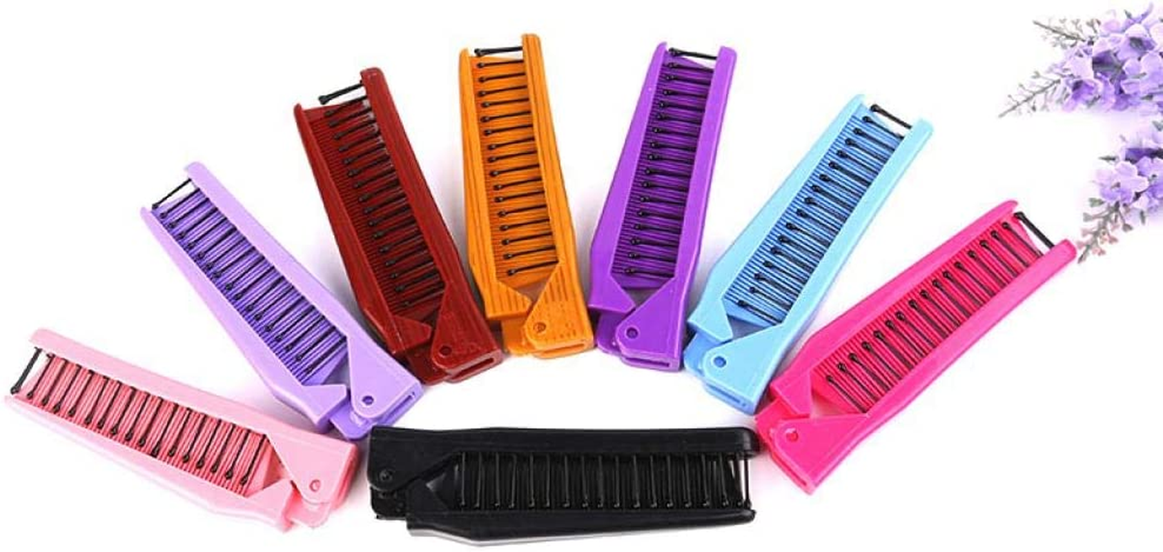 Portable Travel Folding Hair Brush Compact Pocket Hair Comb Double Headed Anti-Static Comb image number 5