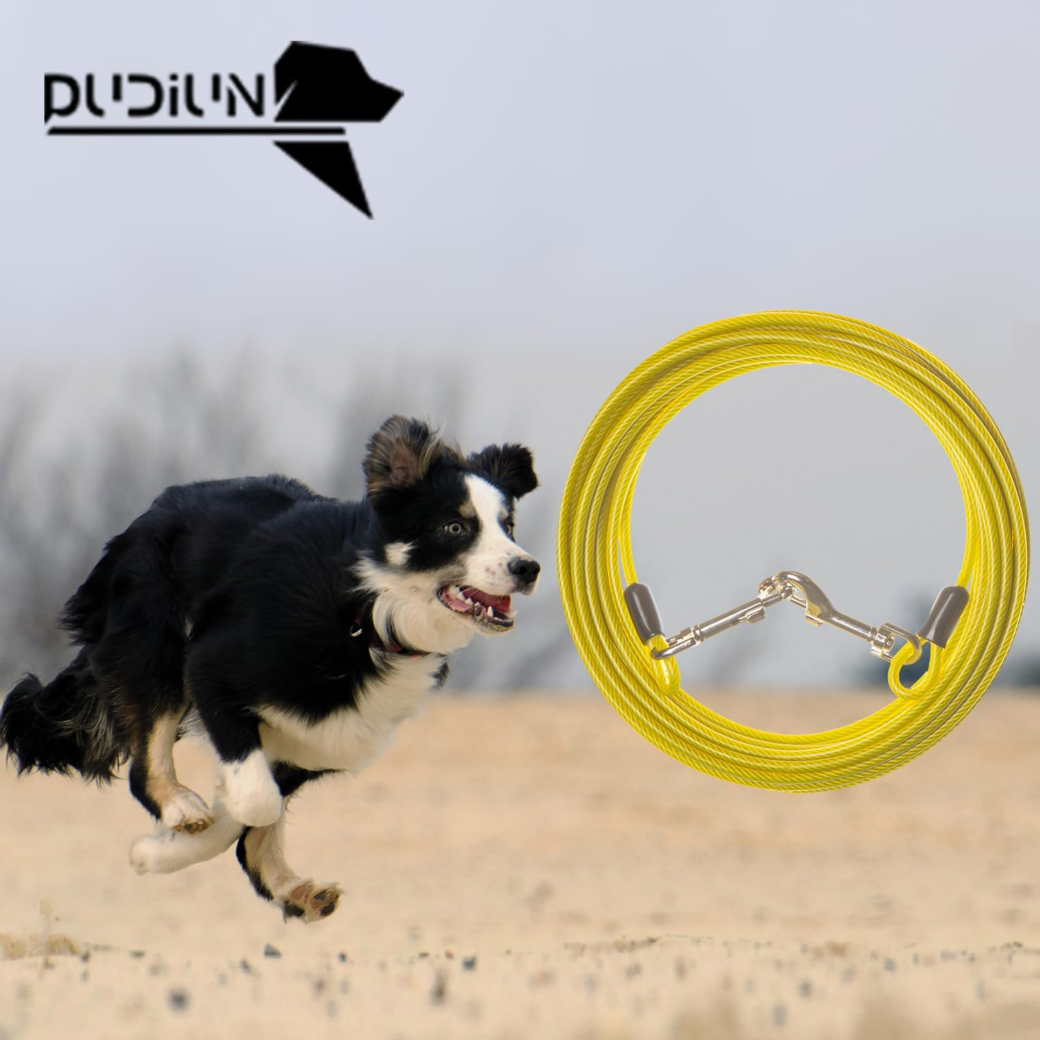 15Ft Tie Out Cable for Dogs up to 350 Pounds Dog Leads for Yard- and Camping No Tangle Rust Proof Training Dog Cable Can Use to Dog Chain for Yard Dogtie Out Cable Ample Length for Freedom image number 1