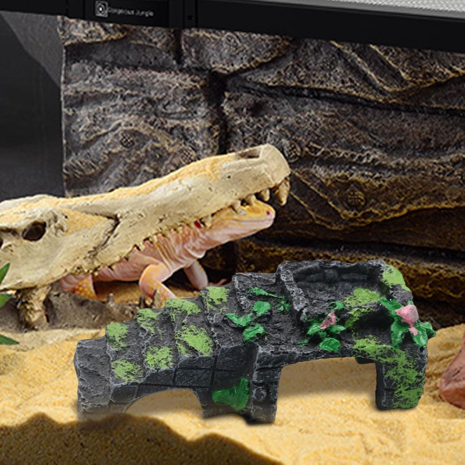 Hermit Crab - 5.12X2.17 Inches Climbing Ladder Water Bowl for Reptiles Tank, Feeding Ramp with Durable Safe Design, Baby Toys Crab for Frogs Lizards Turtle Snake Hamsters Geckos Aquarium Cage image number 2