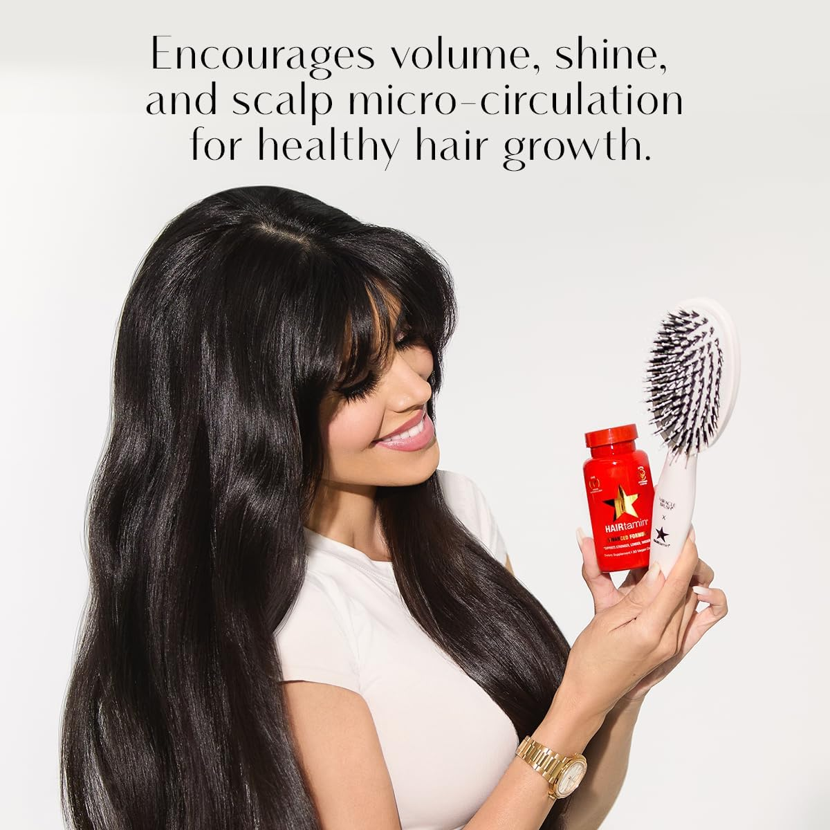 Hairtamin Hair Brush for All Hair Types | Paddle Brush for Blow Drying, Detangling, and Straightening | Anti-Static, Lightweight, and Ergonomic Design | Hair Brush for Men, Women, Kids, and Pets image number 1