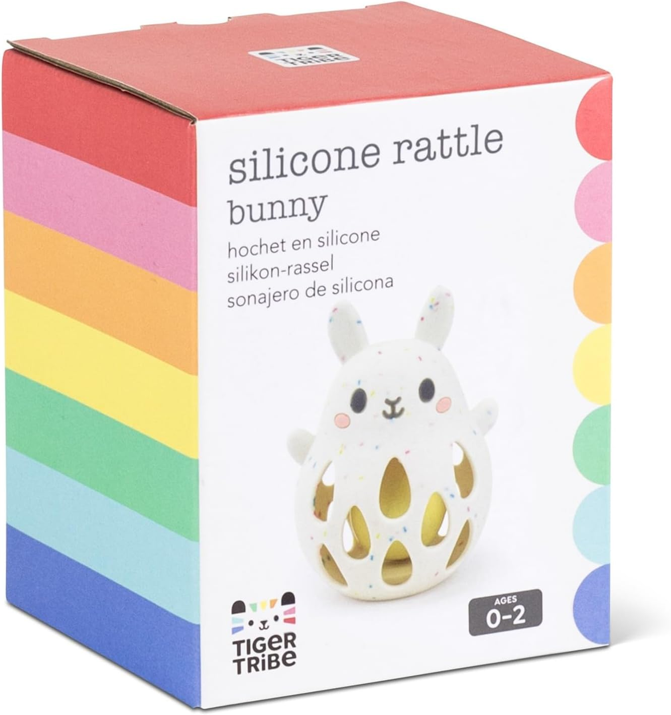 Tiger Tribe: Silicone Rattle - Bunny - Soft & Squishy Silicone, Gentle Rattle Sound, Easy to Grip, Soothing Sensory Toy, Infant & Baby Ages 0-2 Year. image number 6