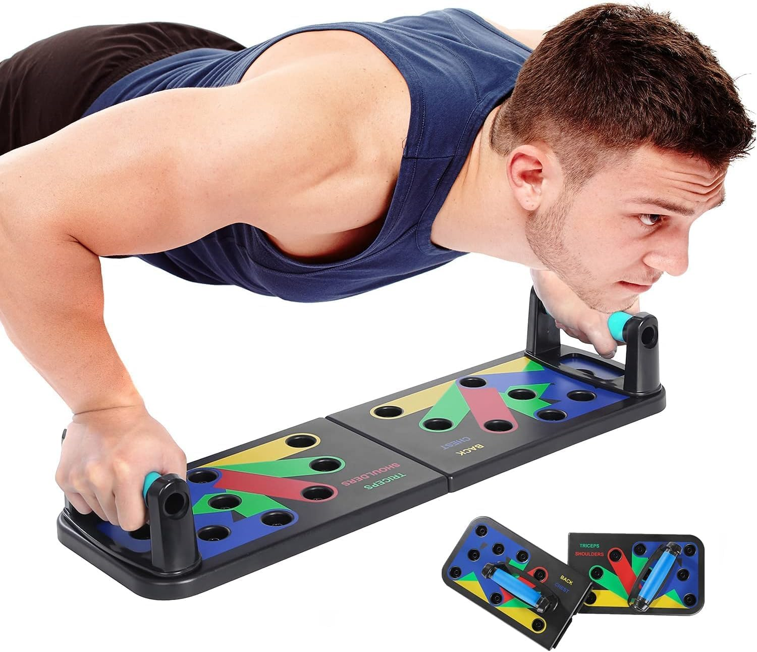 WOYAODONG Push up Board Fitness Equipment，Push up Bar Core Muscle Trainer，Portable Adjustable Pushup Board for Muscle Training for Home Office Workout image number 1