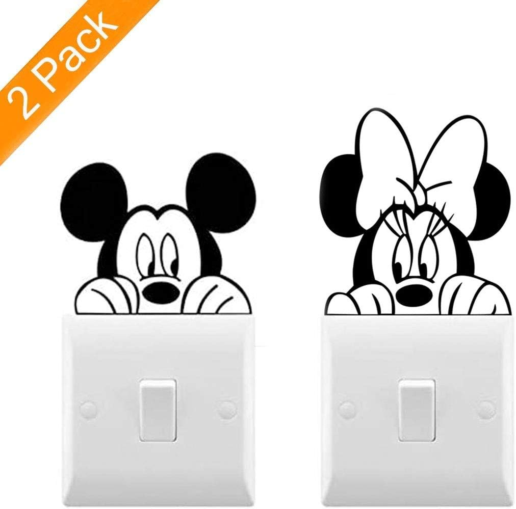 Light Switch Cool Decals | Baby Room Stickers (9 X 3.5, Mickey & Minnie) image number 1