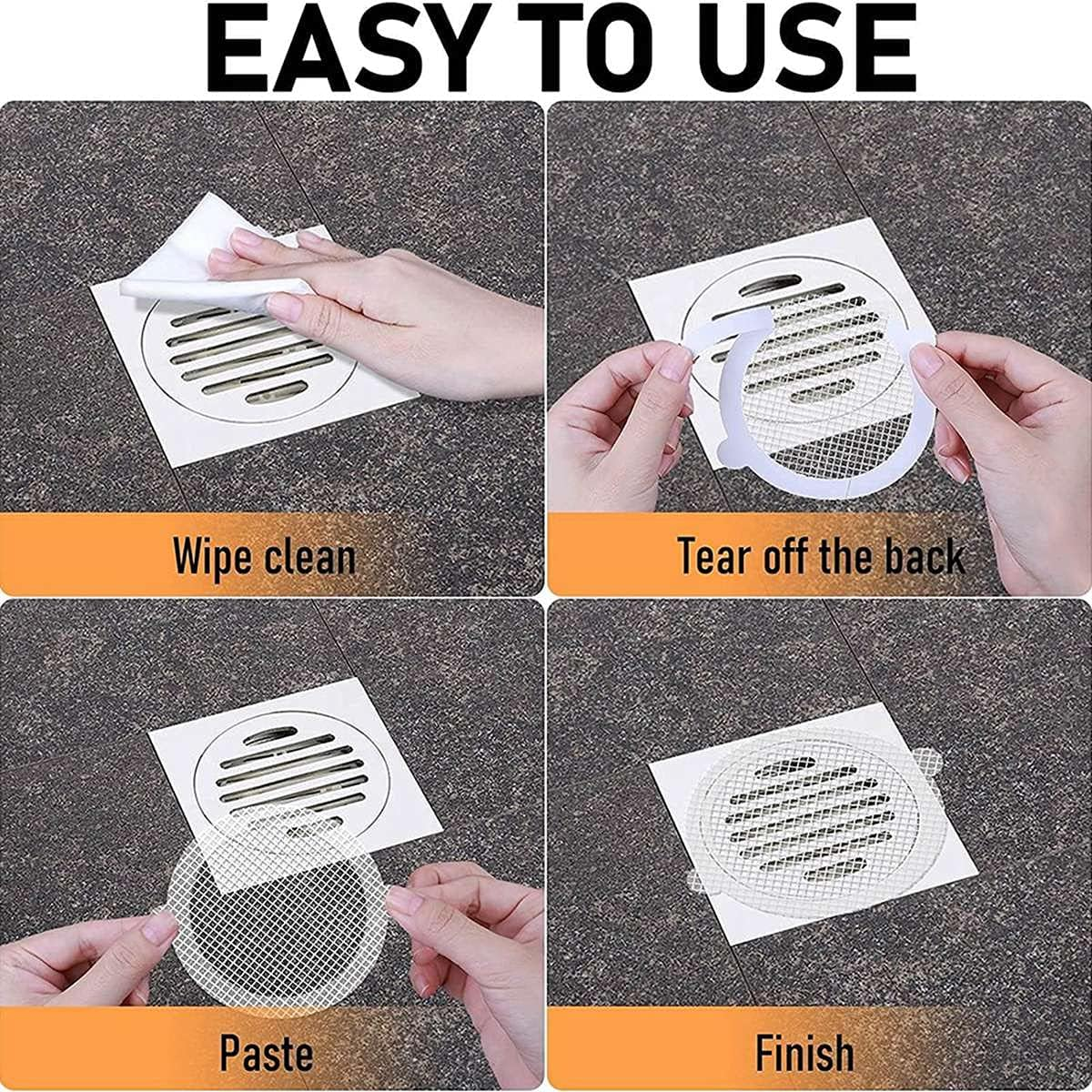 30 Pack Disposable Hair Catcher Disposable Shower Drain Hair Catcher Mesh Stickers Screen Hair Catchers image number 1