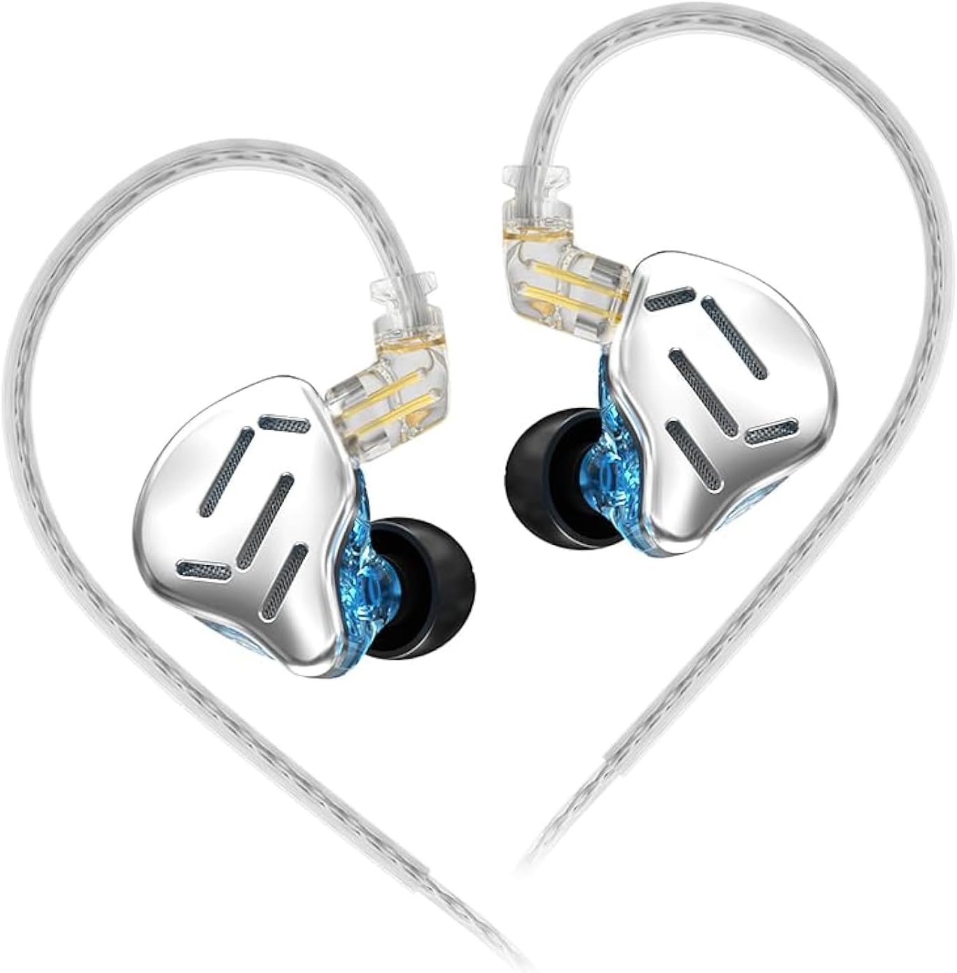 KZ Zax in Ear Monitor Headphone,16-Units Hifi Noise Reduction Hybrid-Driven IEM Headphone, Zinc Alloy Earbuds Earphones with Detachable Silver-Plated Upgrade Cable image number 5