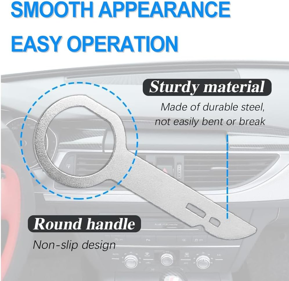 Wzenclave 4Pcs Car CD Radio Removal Tools Release Keys Stereo Extraction Kit Stereo Extraction Tool Pin Easy to Hold Stainless Steel Car CD DVD Host Key Removal Tool Compatible with Becker JVC