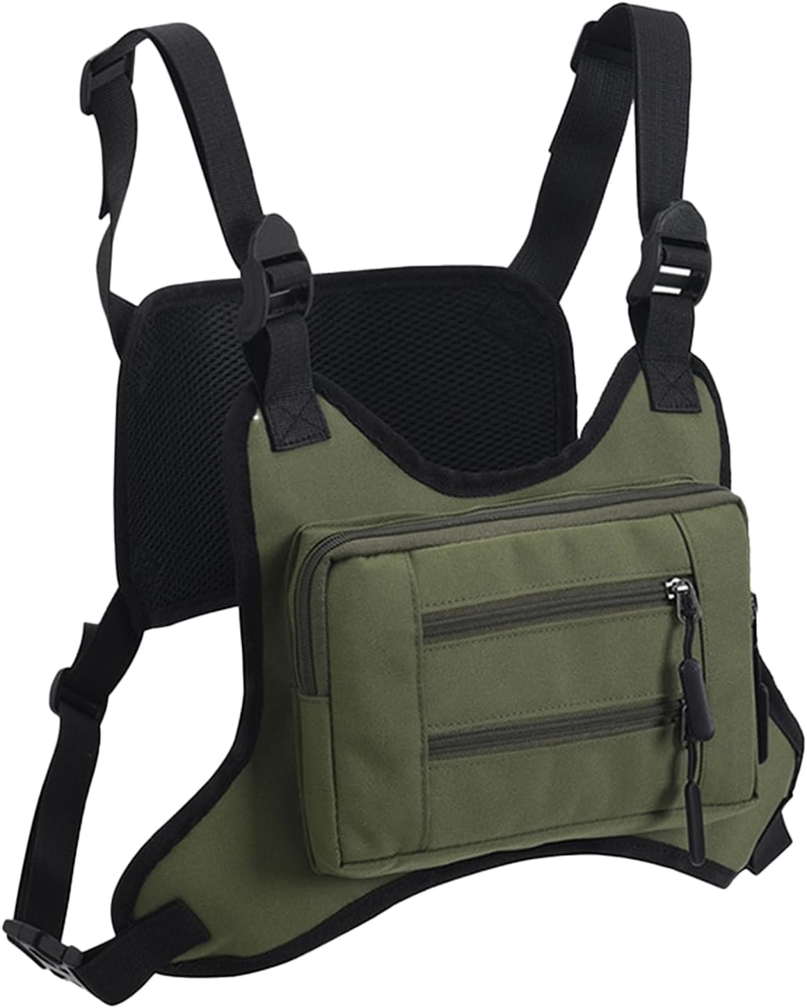 Chest Pouch for Men Waterproof Vest Pouch Lightweight Running Shoulder Strap Extra Storage Phone Sports Outdoor Workout, Green, Se R&eacute;f&eacute;rer Au Descriptif, Refer to Description