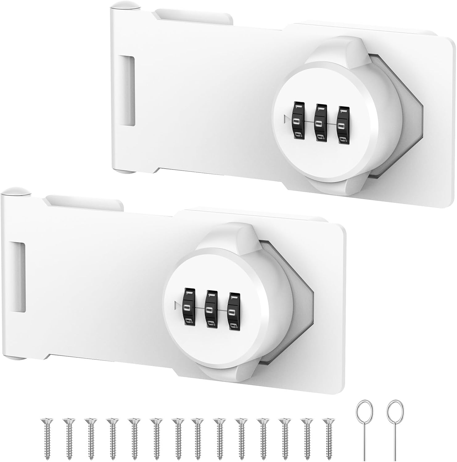 Mechanical Password Rotary Hasp Locks, Cabinet Locks with Combination, Door Security Gate Locks for Small Doors, Cabinets, Barn Door, Bathroom, Outdoor, Closet, Fence (2 Packs Black)