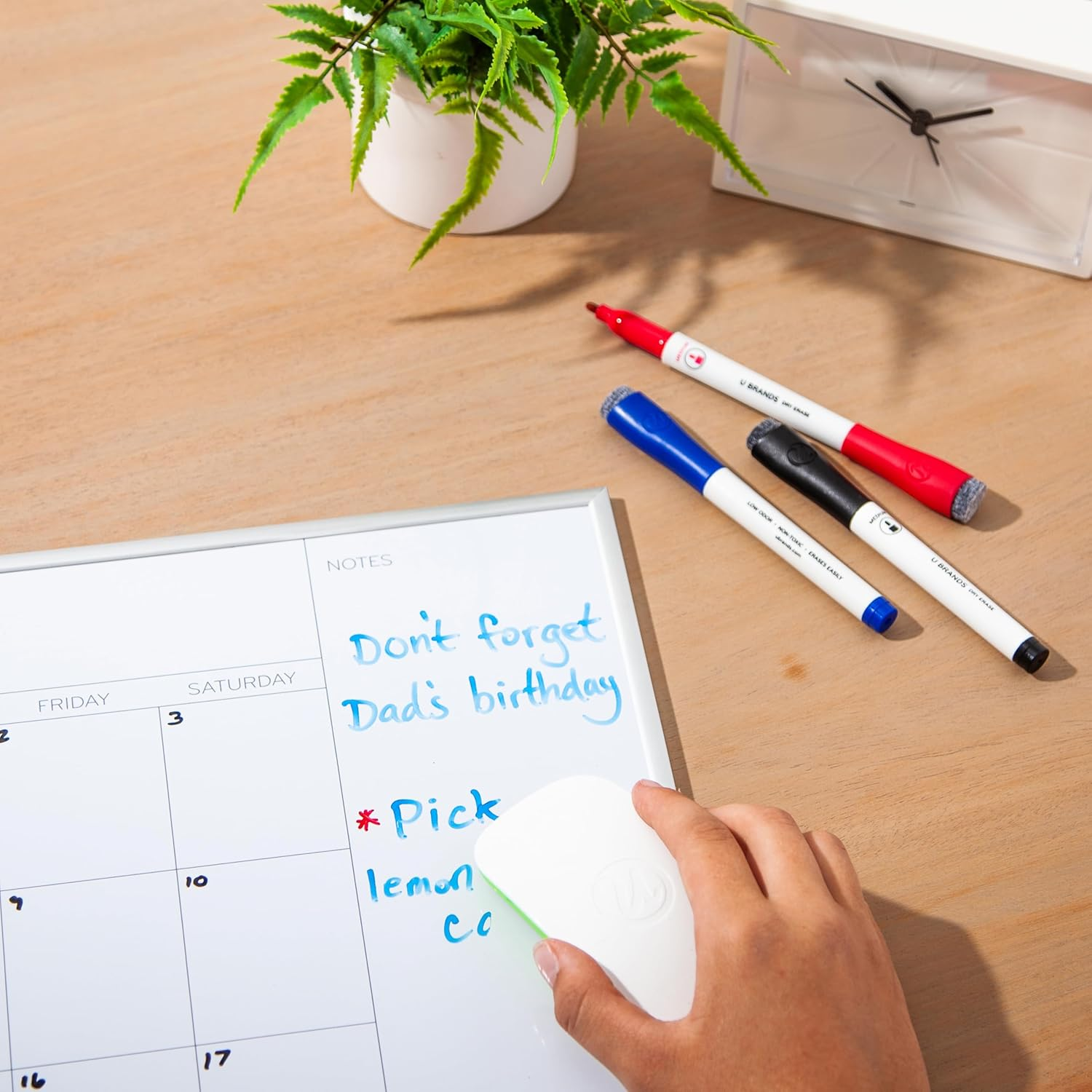 U Brands Magnetic Dry Erase Board Eraser, 4.5 X 2.25 X 1-Inch Size image number 5