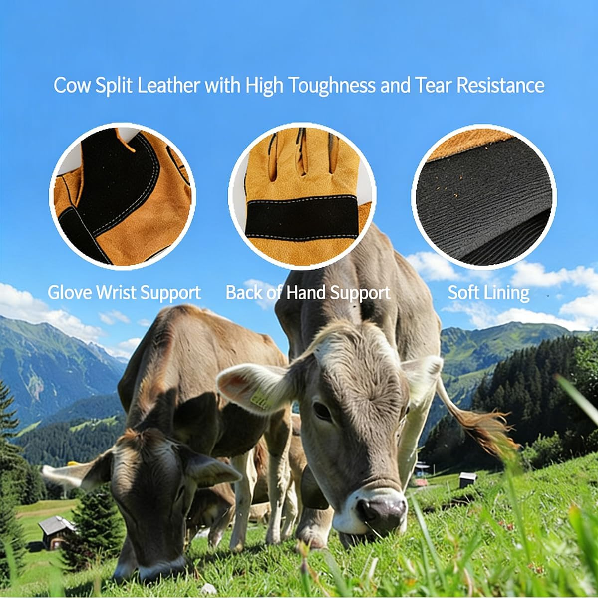 Ariv Hommey 45Cm Animal Handling Gloves Bite Proof Double Leather Reinforced Padding Dog,Cat Scratch,Bird Handling Falconry Gloves Grabbing Reptile Squirrel Snake Bite Extra Heat Protection image number 2