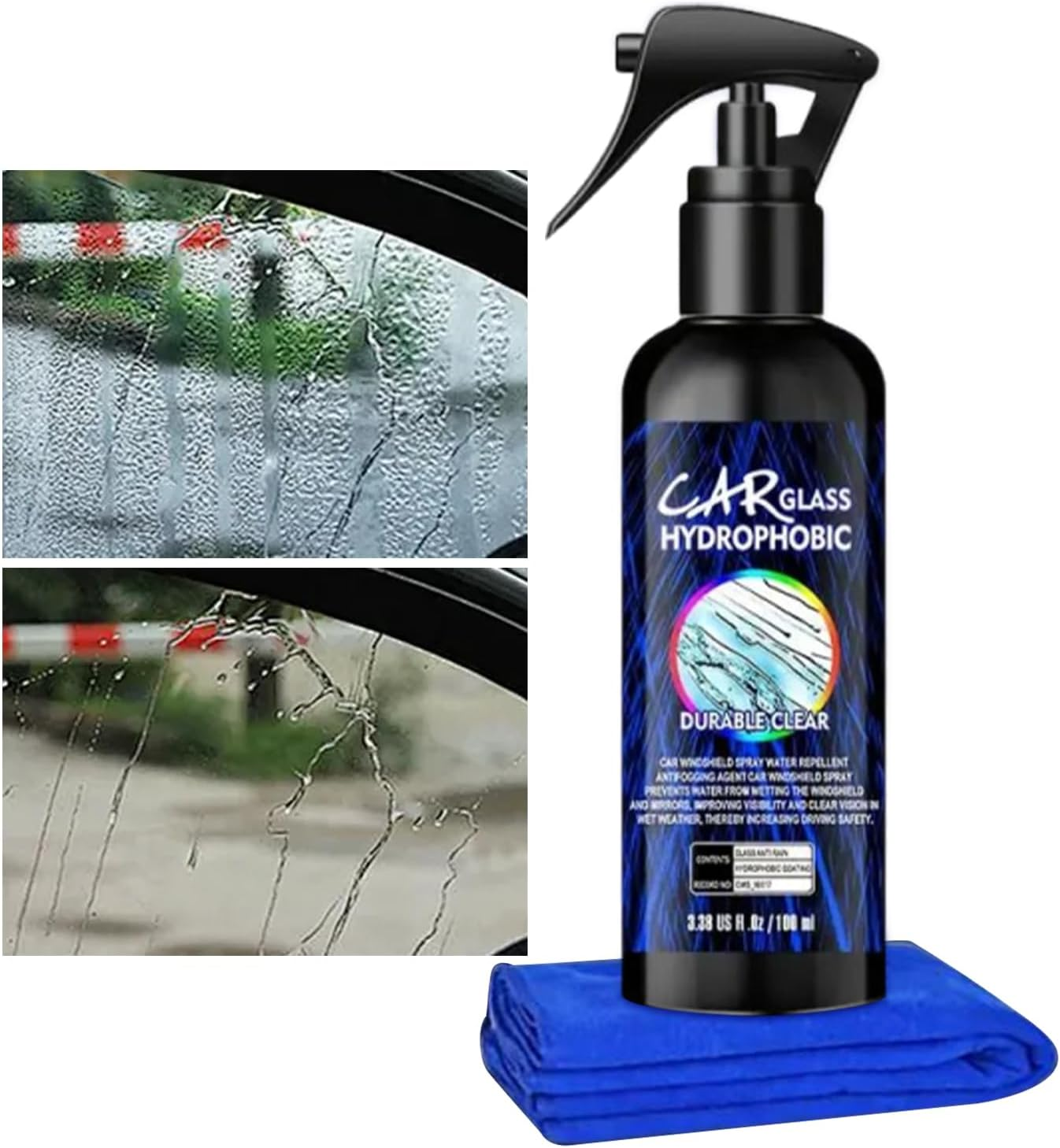 Car Window Cleaner Spray,100Ml Car Window Coating Spray | Automotive Cleaning Accessory for Motorcycle Tire Headlight Windshield Truck RV Marine Furniture image number 1