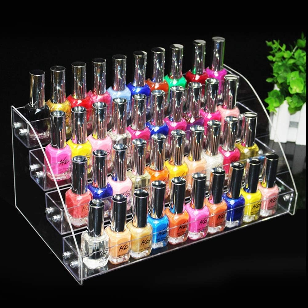 Nurnesy Clear Nail Polish Colour Organiser Holder Rack Shelf 2/3/4/5/6/7 Animal Acrylic Tattoo Ink Essential Oil Display Stand (#3 (Fourth Level)) image number 6