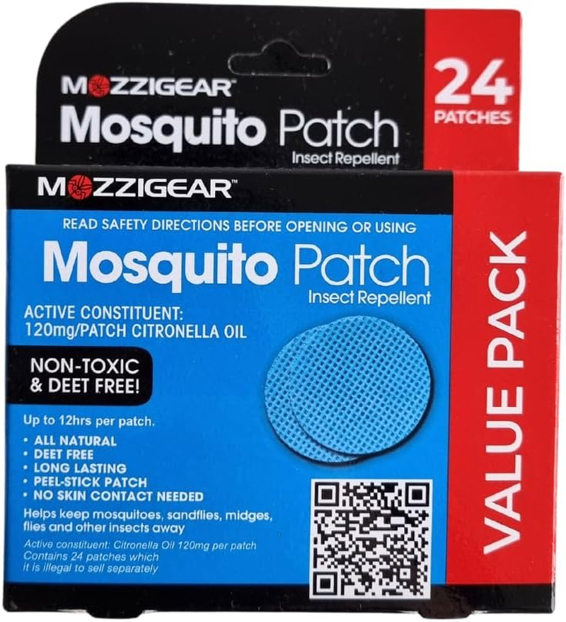 Mozzigear Mosquito Patch - Sticker Insect Repellent 24 Value Pack - Non-Toxic and DEET Free &ndash; Citronella Essential Oil &ndash;Blue Patches - up to 12 Hours Protection- Indoor and Outdoor Protection of Bees, Wasps, Mosquitoes, Sandflies, Midges, Ticks, and Other Insects image number 2