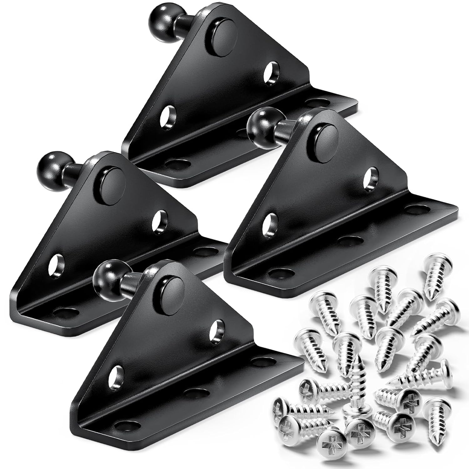 Vepagoo 10MM Gas Spring Lift Strut Bracket Ball Stud Black Mounting Bracket for Lift Support Prop, Pack of 4 image number 4