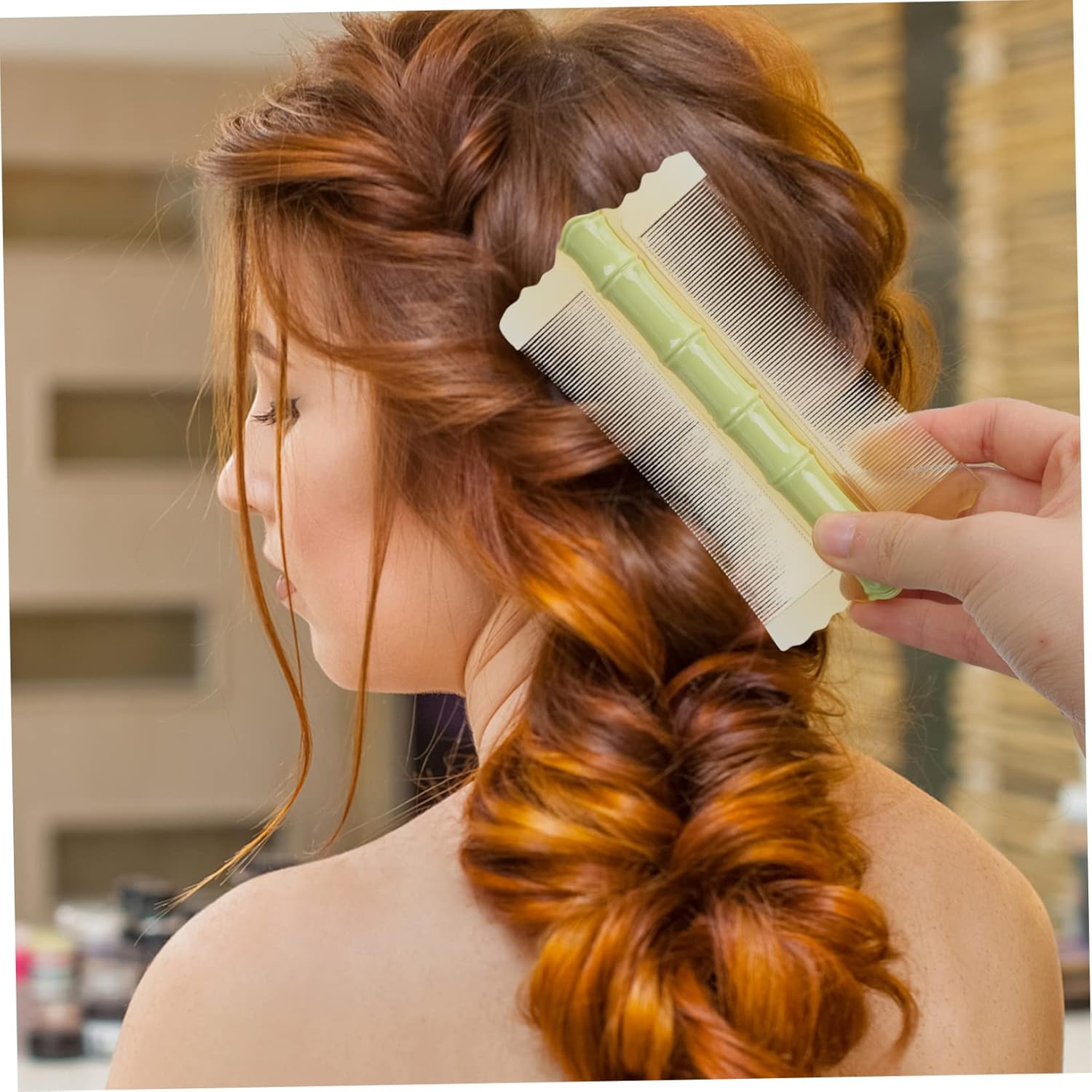 10Pcs Plastic Grate Comb Fine Tooth Comb Double Sided Hair Scalp Massager Portable Hair for Adults image number 2