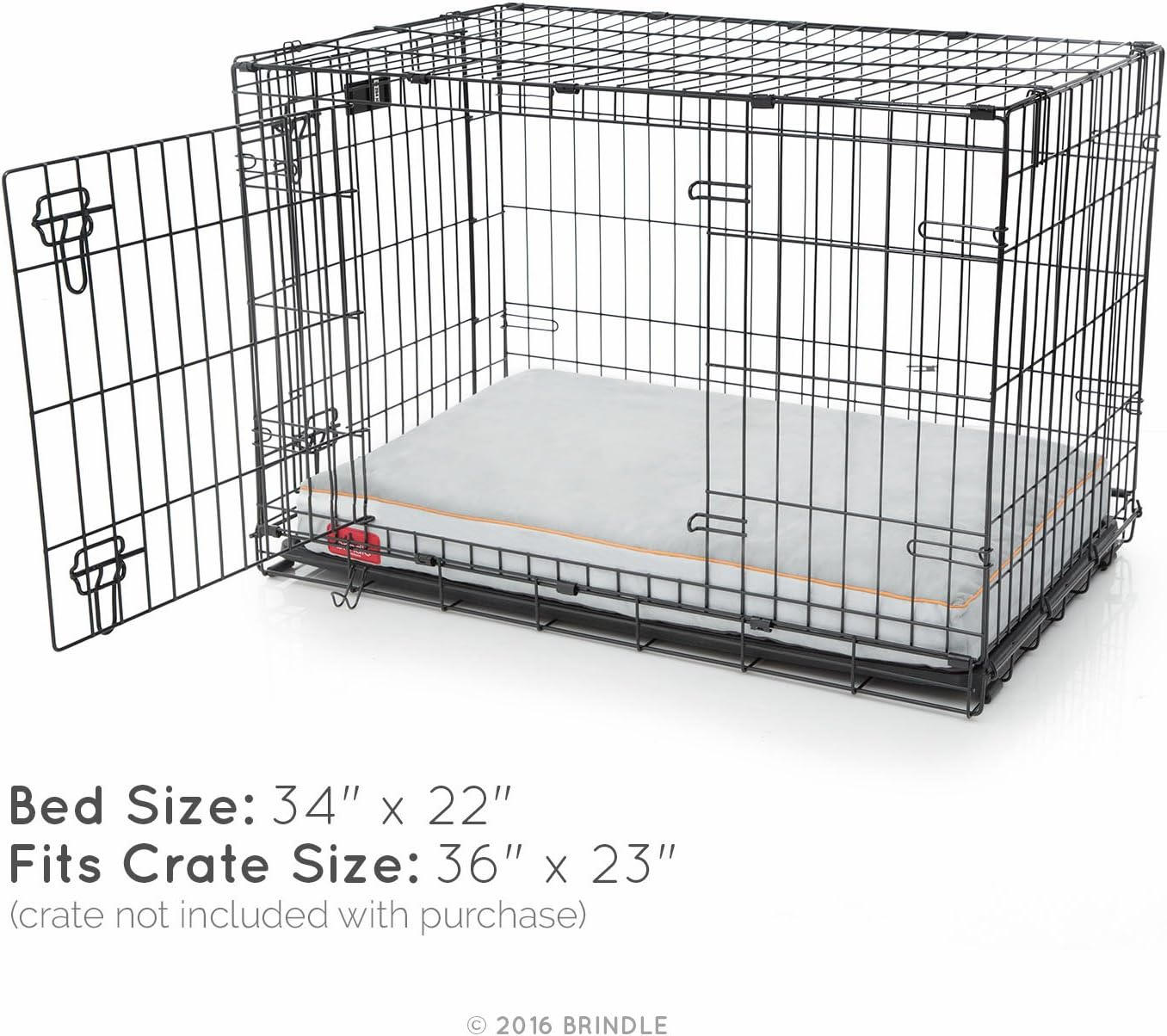 BRINDLE Stone Shredded Memory Foam Pet Bed - Pet Essentials - Orthopedic Design - Pet Crate Compatible - Machine Washable Cover - Indoor Pet Bed for Dogs, Puppies, Cats, and Rabbits - Size Medium