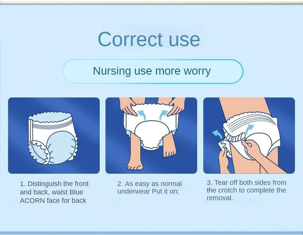 FOCLOVER Convenient Adult Diapers for Elderly with Urinary and Fecal Incontinence (XL, 10PCS) image number 3