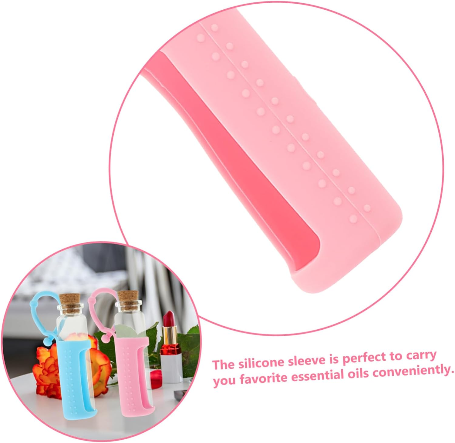 BESTYASH 6Pcs 10Ml Silicone Roller Bottle Covers Essential Oil Protector Sleeve Protective Case for Travel and Storage