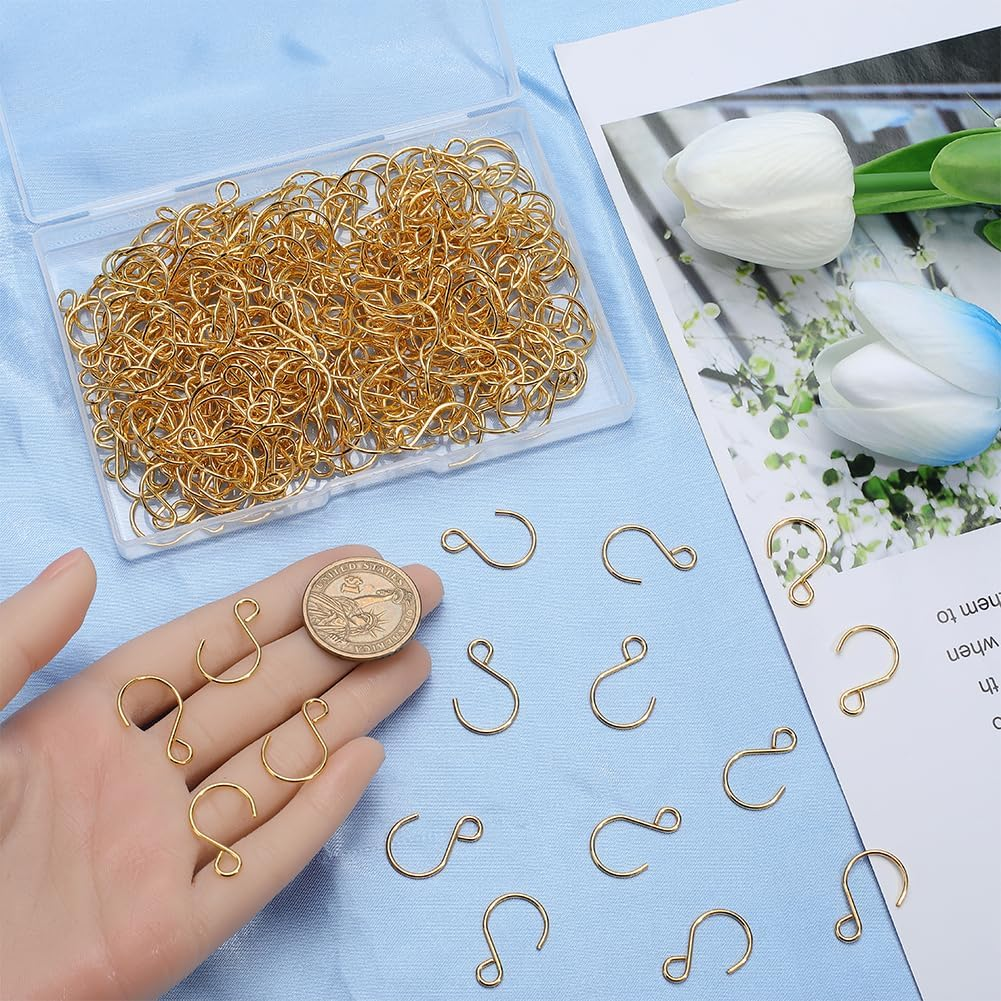 SOFPLATE 1 Box of 300 S Shaped Hooks Small S Hooks Made of Stainless Steel Metal Wire Mini Hooks in Golden S Shape Ornament Hanger Hook Connector for Hanging Crystal Chandeliers Christmas Tree - Stainless Steel Colour image number 3