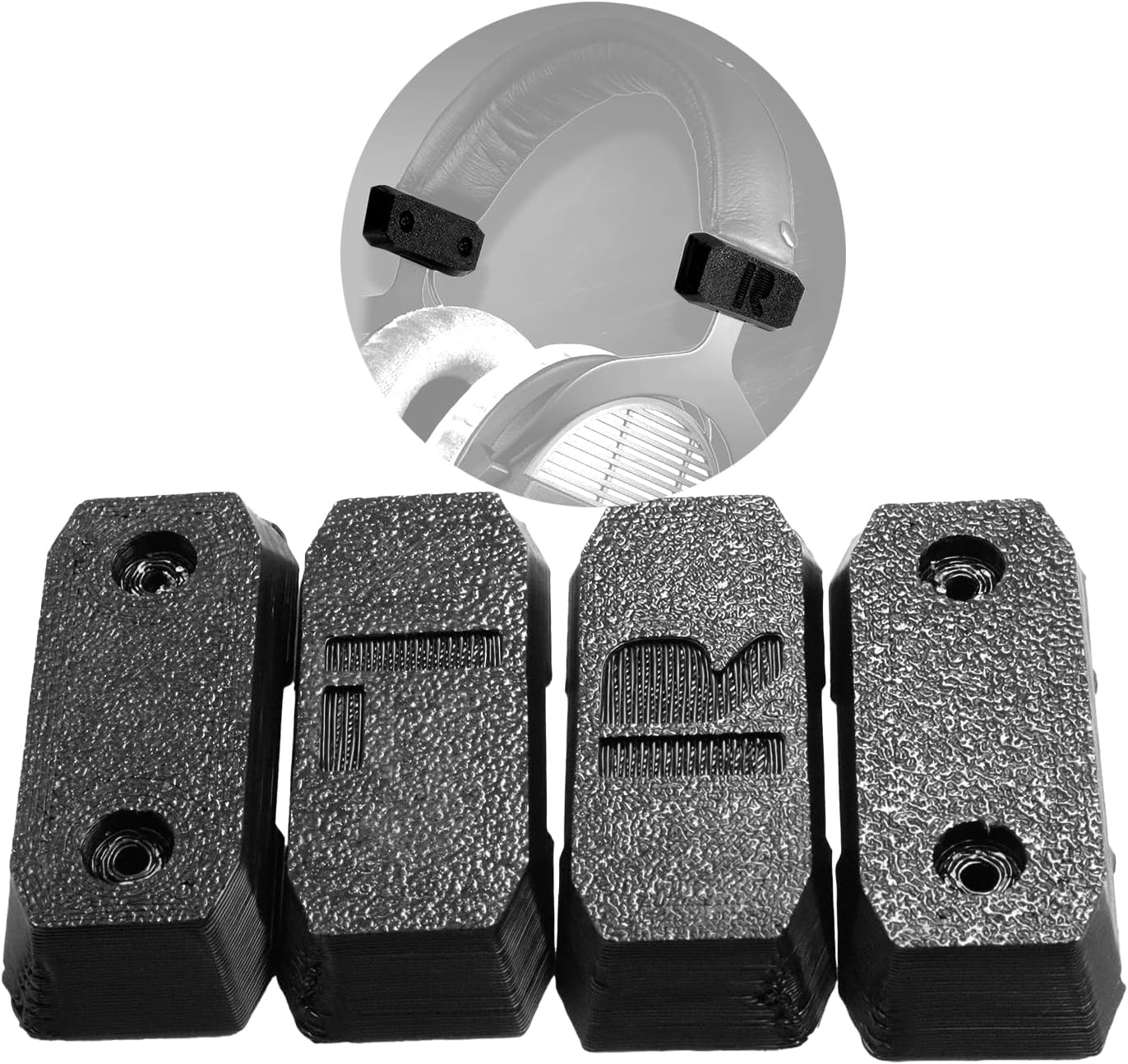 Splashncolor Slider Cover Replacement for Beyerdynamic DT 770 / DT 880 / DT 990 Pro & HS 400 Headphones - Durable Black Slider Covers to Restore Look & Function for Long-Lasting Use - ABS - Black image number 3