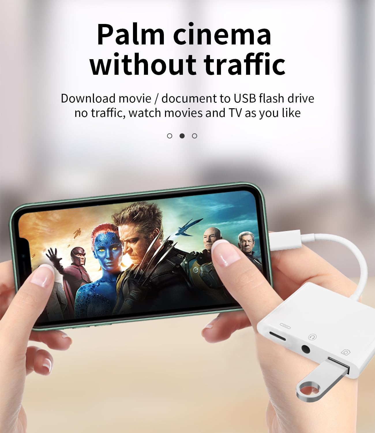 Apple Certified for Iphone Headphone Adapter 3.5Mm AUX Audio Jack and Charger Extender Dongle Earphone Headset Converter Lightning Male to USB Female OTG Cable Camera Memory Connector Kit Splitter image number 1