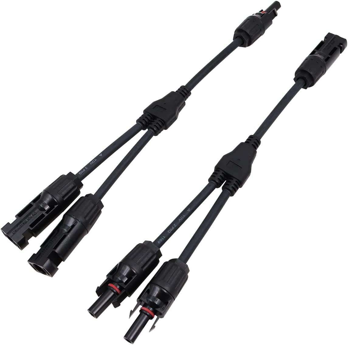 ZONADA New a Pair of Y Branch Splitter Cable 1 Male to 2 Female(M/2F) and 1 Female to 2 Male(F/2M) Solar Panel Cable PV System Wire and Assembly Solar Panel Cable Splitter Connector image number 4