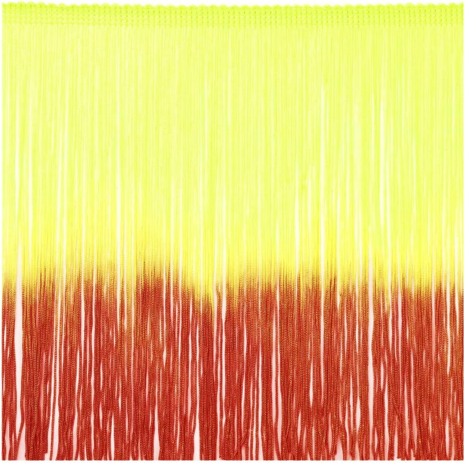 Fringe Trim Tassel 8 Inch Wide 2 Yards Long for Clothes Accessories Latin Wedding Dress DIY Decoration (3-Gold) - 2-Black Withsequins image number 2