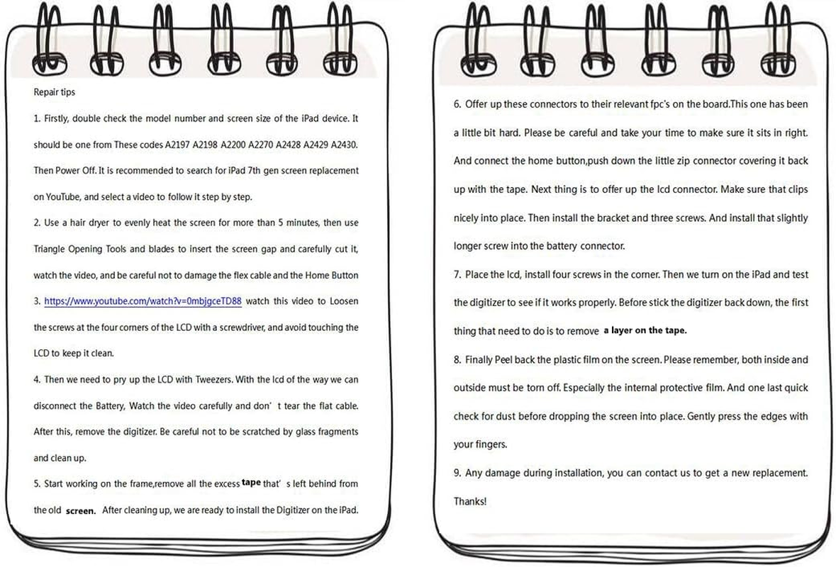 Touch Screen Replacement [2 Pack] VDASO for Ipad 7 7Th/8 8Th Gen Digitizer 2019/2020 10.2 Inch,For 7Th 8Th Generation A2197 A2198 A2200, A2270 A2428 A2429 A2430 with Home Button,Camera Bracket (Black) image number 6