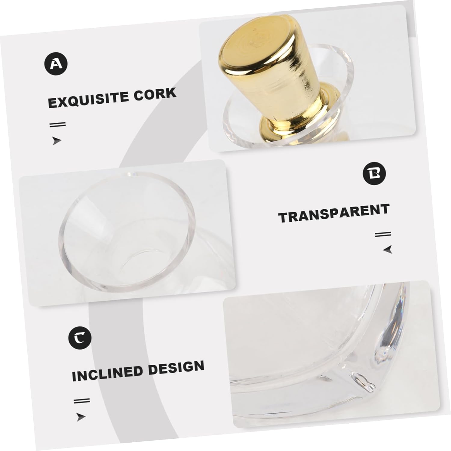 CATIEBYE Creative Crystal Wine Flask Gold Lid Glass Decanter Elegant and Practical Wine Storage for Cocktail image number 4