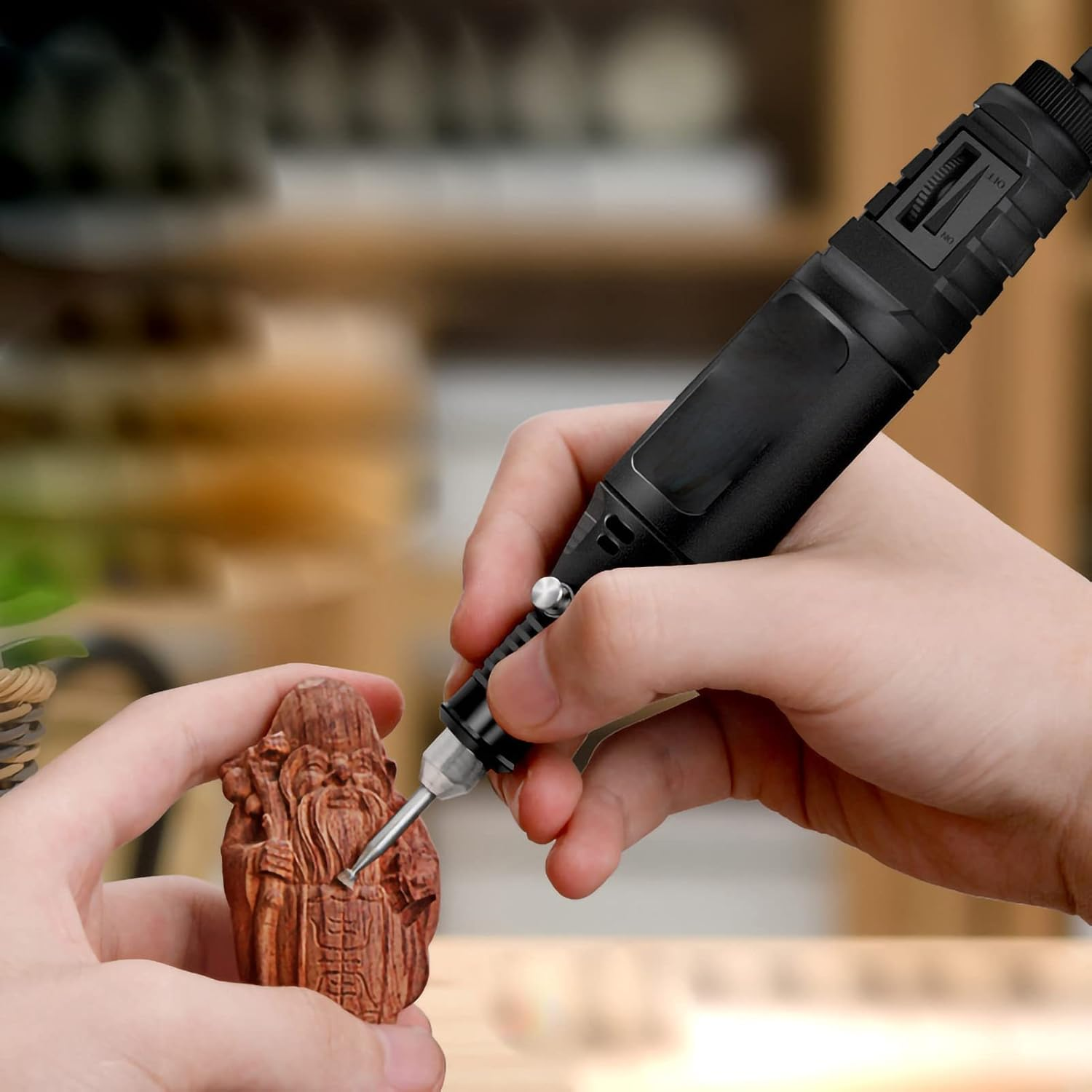 Mini Electric Drill, 12V 13W Electric Hand Drill, Handmade Crafting Mini Drill Pen Drilling Tools Multifunctional Power Rotary Tool for DIY, Wood, Bone Carving Cutting Polishing image number 5