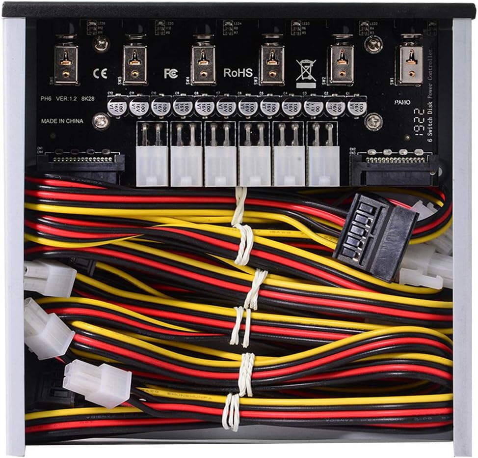 Cablecc 6 Hard Disk Control System Intelligent Control Management System HDD SSD Power Switch with 5.25 CD-ROM Bay image number 2