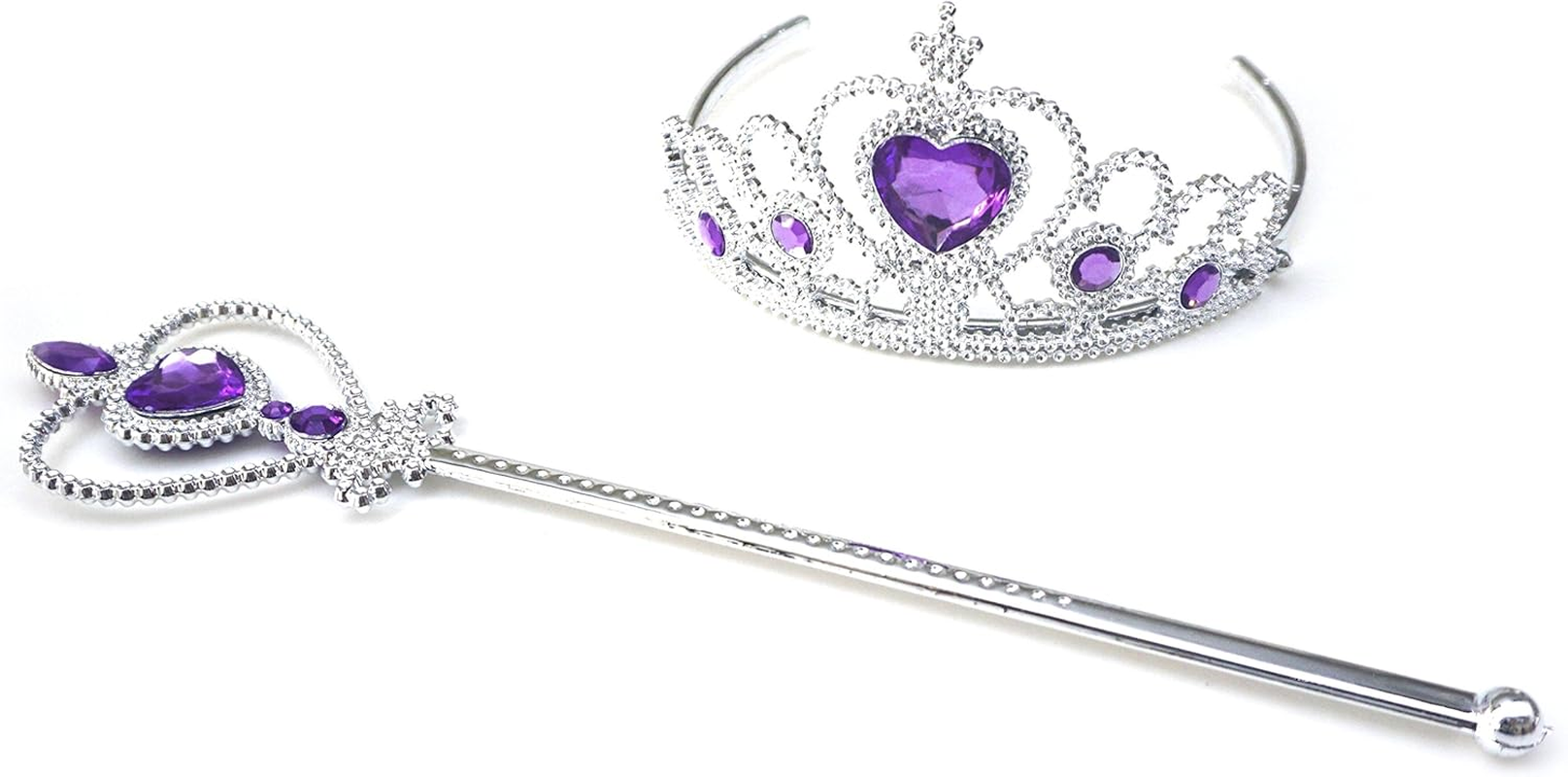 Kuzhi Frozen Elsa Crown Tiara and Wand Set &uml;C Silver Heart Jewel &iexcl;&shy; - Blue image number 7