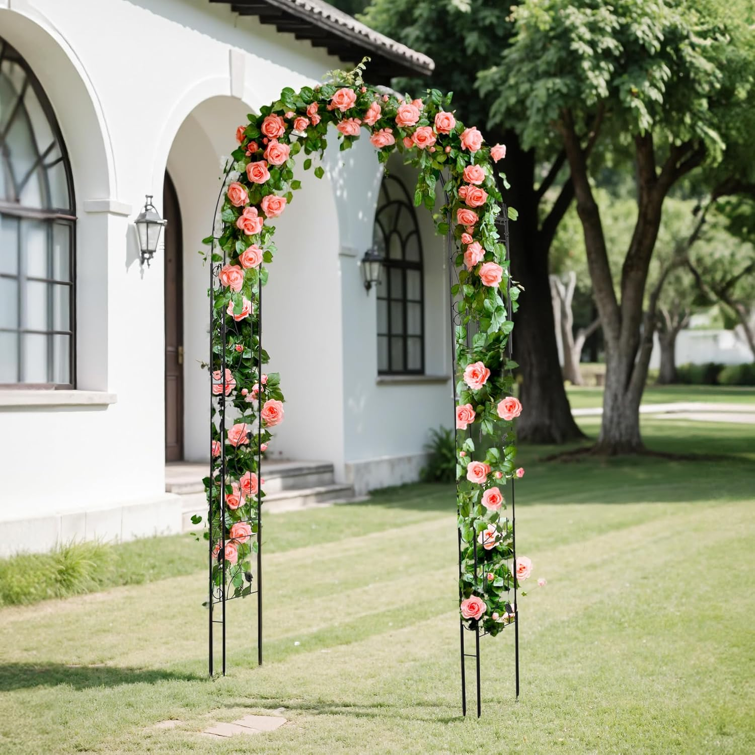 OSJ Garden Arch, Rose Arch, Gardening Supplies, Garden Furniture, Steel, Iron, Rose Arch, Gardening, Flower Stand, Stylish image number 5