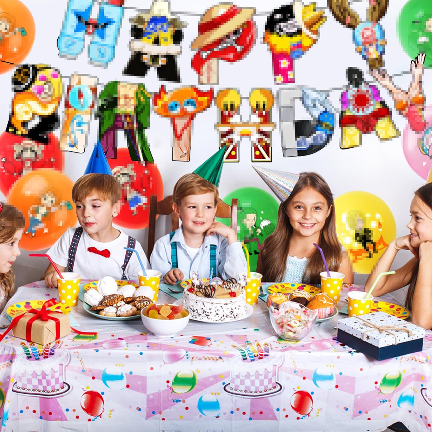 One Piece Birthday Decorations Set, 34 Pieces, One Piece Balloons, Birthday Banner, One Piece Cake Decoration, One Piece Latex Balloon, Cupcake Toppers, Party Accessories for Children'S Birthdays image number 3