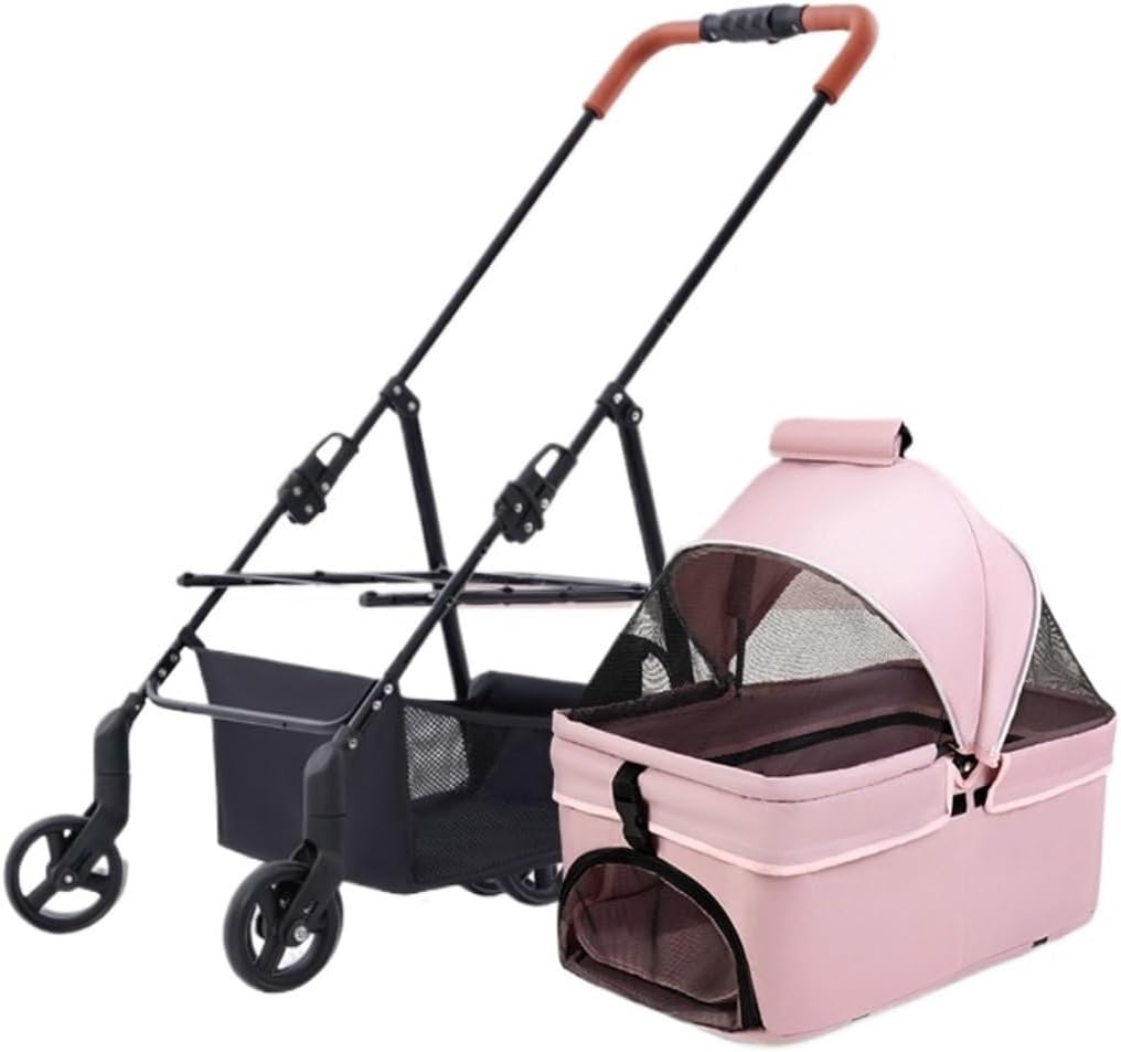 Pet Stroller Dog Stroller Cat Stroller Folding Pet Stroller, up to 44Lbs Dog Folding Stroller, 4 Wheels Dog Cat Puppy Stroller for Medium Small Pet Dog Pram Dog Cat(Color:Blue)