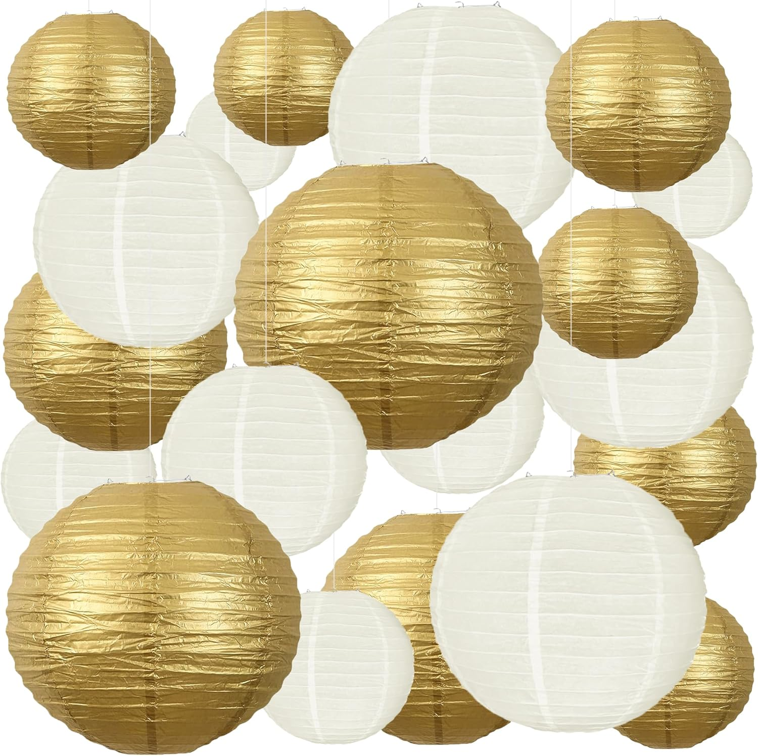 20Pcs Paper Lanterns Decorative, Hot Pink round Hanging Paper Lanterns Decorations for Rustic Party Bridal Shower Wedding Birthday Home Decor