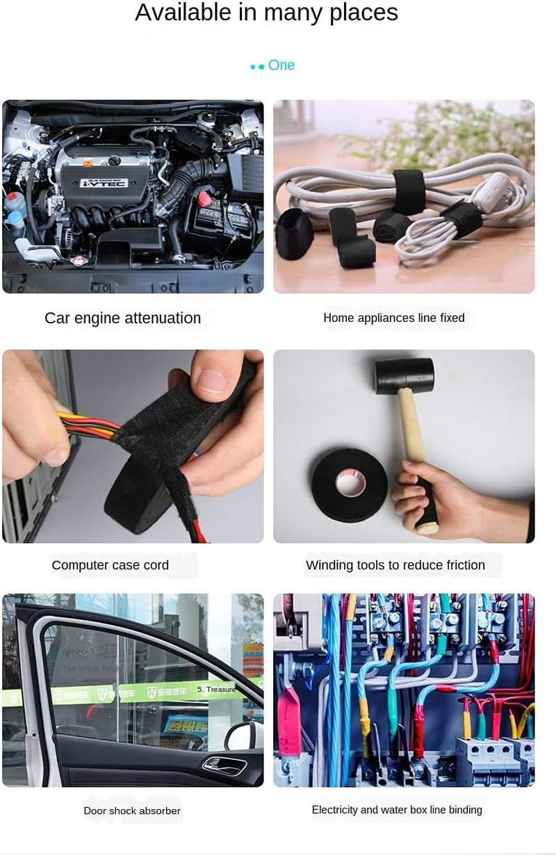 GUMMMY 15M New Tesa Type Coroplast Adhesive Cloth Tape for Cable Harness Wiring Loom Width 9/15/19/25/32MM Tape (Color : 15M, Size : 19Mm) image number 3