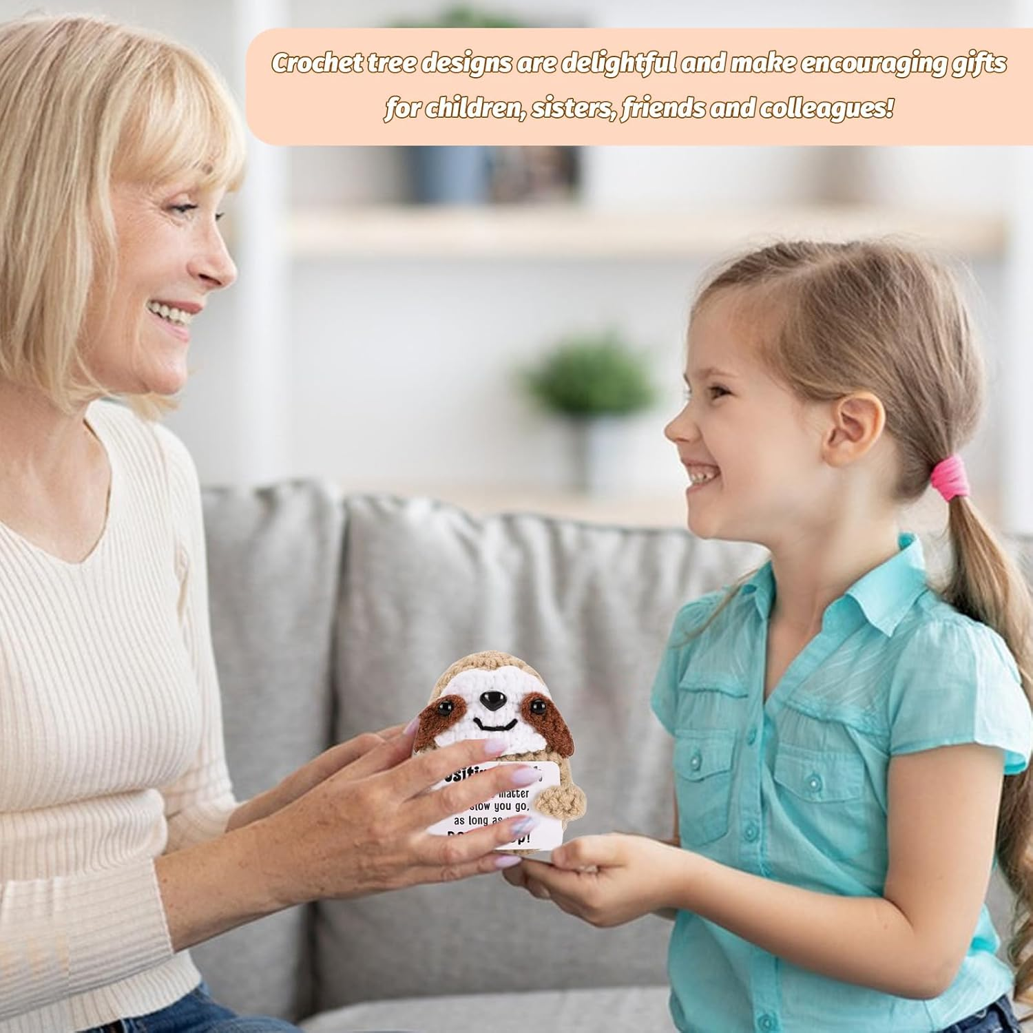 Dad Gifts for Birthday Fathers Day - Dad I Love You Slow Much, Funny Cool Handmade Knitted Crochet Sloth Present for Father Papa Easter Father'S Day Christmas from Daughter Son - Brown image number 4