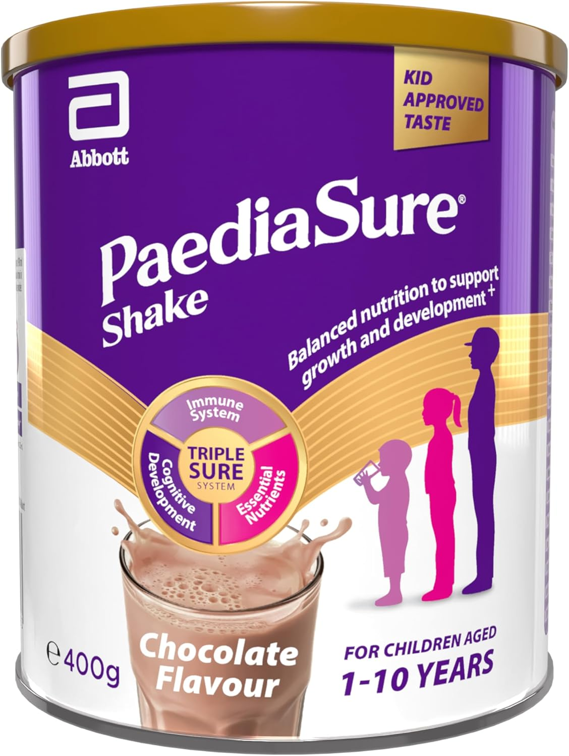 Paediasure Shake Balanced Nutritional Supplement Drink | Multivitamin for Kids with Protein, Carbohydrates, Essential Fatty Acids and Minerals to Support Growth and Development&dagger; | 400G | Chocolate image number 2